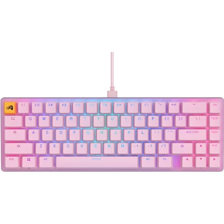 Glorious Gaming GMMK 2 Compact (65%) - Mechanisches Gaming-Keyboard, Aluminiumrahmen, Doubleshot-Kappen, Fox Schalter, RGB, Amerikanisch QWERTY Layout - Rosa – Bild 1