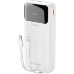 COFI 1453 Powerbank 20000 mAh 22,5 W PD USB-C/USB-A/integrierte USB-C Kabel und kompatibel mit iPhone Weiß