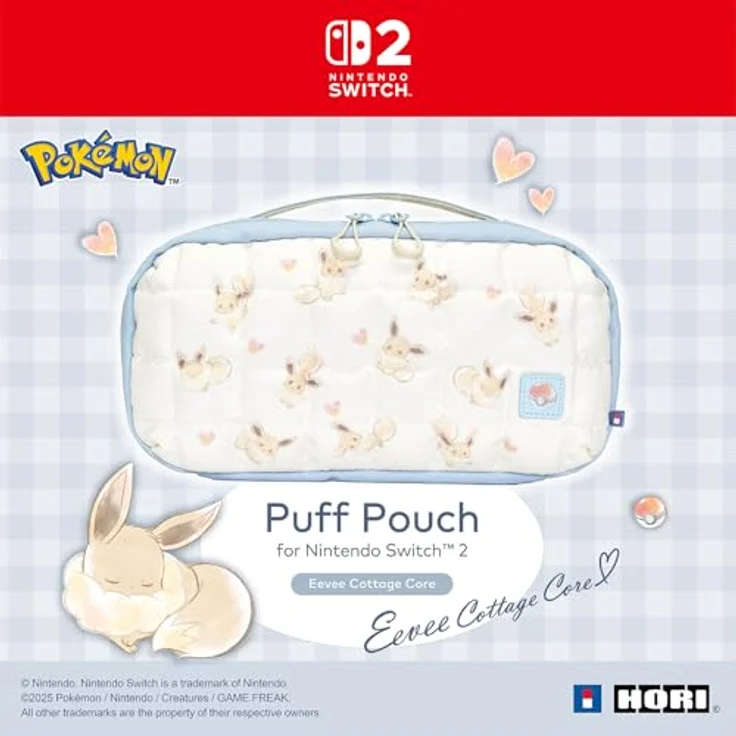 Hori Gesteppte Tragetasche (Evoli Cottage Core) für Nintendo Switch 2 – Offiziell lizenziert, robustes Design mit Evoli-Design – Bild 5