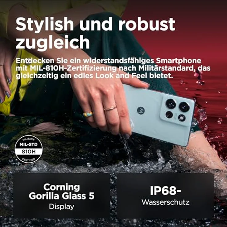 Motorola Moto g75 5G Smartphone (6,78"-FHD+-Display, 50-MP-Kamera, 8/256 GB, 5000 mAh, Android 14) Succulent Green (Veganes Kunstleder) – Bild 2