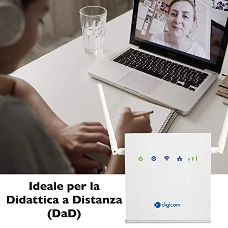Digicom 4G LiteRoute LTE Cat4 Router (150Mbps Download und 50Mbps Upload 4G Upload 2X 10/100 LAN Ports Easy Wi-Fi mit WPS und bis zu 300Mbps Keine Konfiguration erforderlich, Firewall – Bild 5