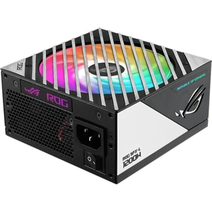 ASUS ROG Loki SFX-L 1200W Titanium vollmodulares Gaming Netzteil (120mm PWM ARGB Lüfter, ATX 3.0, PCIe 5.0 Ready, inkl. 16-poligem Kabel, 80+ Titanium Zertifizierung, Lambda Standard++Zertifizierung) – Bild 3