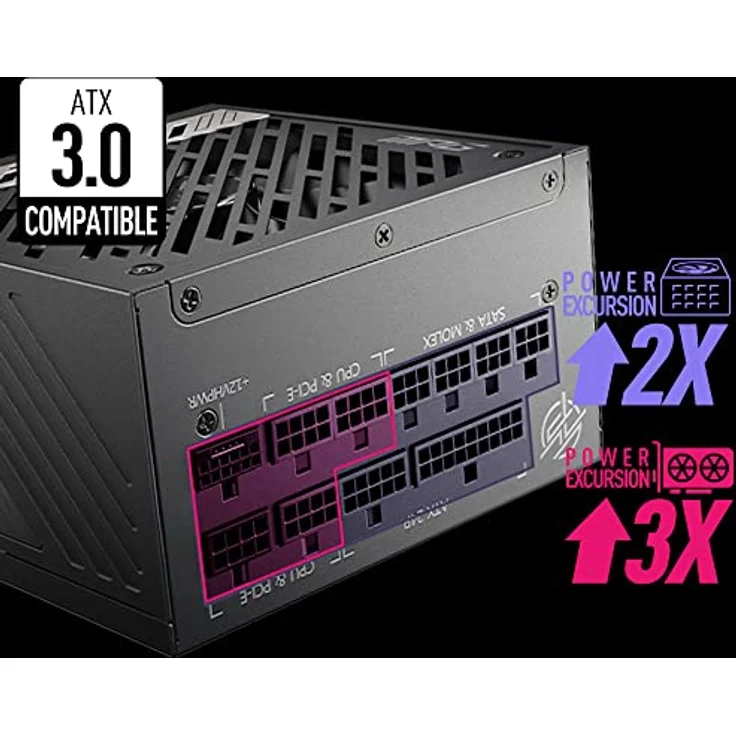 MSI MPG A1000G PCIE5 Netzteil EU Stecker, 1000W, 80 Plus Gold Zertifiziert, vollmodulares ATX 3.0, unterstützt PCIe 5.0 GPU, japanische 105°C Kondensatoren, 0% RPM Modus, Flachkabel – Bild 2