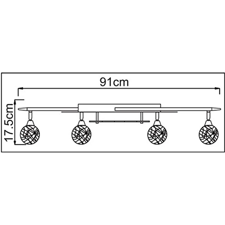 Trango 6-flammig Deckenleuchte TG1002-68 Chromoptik inkl. 6x G9 LED Leuchtmittel 3.000K warmweiße Lichtfarbe, schwenkbar – Bild 3