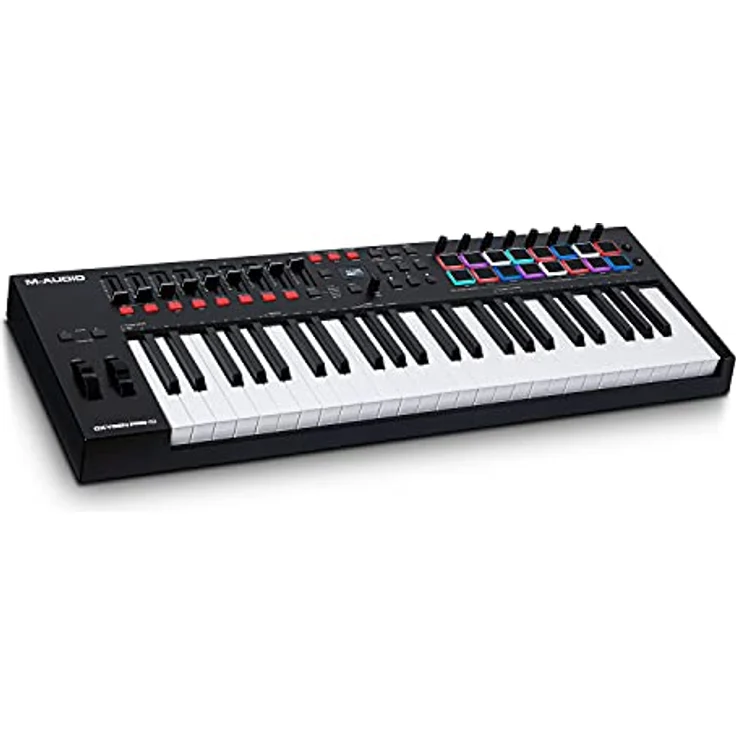 M-Audio Oxygen Pro 49 - 49-Tasten USB MIDI Keyboard Controller mit Beat Pads, MIDI-zuweisbaren Reglern, Tasten & Fadern und enthaltenem Softwarepaket – Bild 1