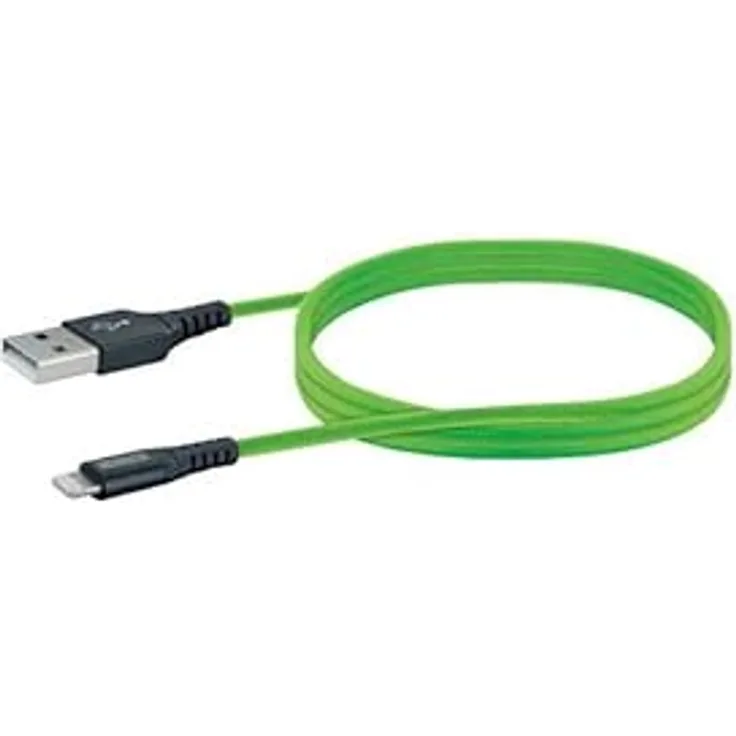 SCHWAIGER USB-Kabel 2.0 St. A->Apple Lightning 1,20m grün