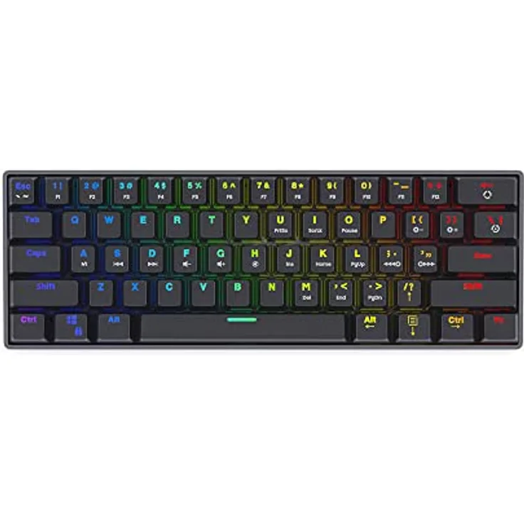 Savio Gaming Tastatur Mechanische “Blackout” Schwarz - 60 Prozent RGB Gaming Keyboard mit QWERTY Layout - Mechanische Gaming Tastatur Kompatibel mit Windows PC & Mac