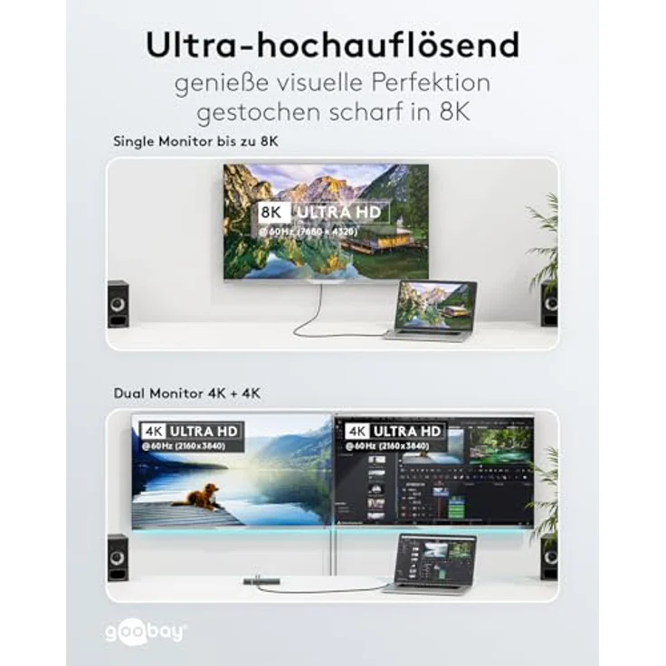 goobay USB-C Kabel 4.0/90° - 1m schwarz, 100W, 40 Gbit/s, Power Delivery, USB-C auf USB-C, ideal für Smartphone und Laptop – Bild 5