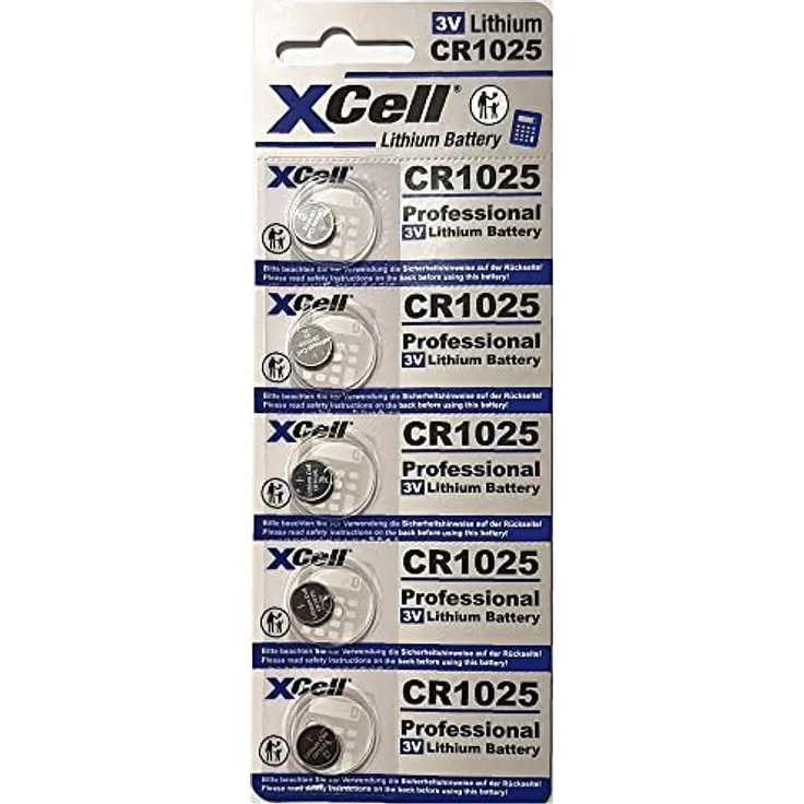 XCell Lithium Knopfzelle 1025 CR1025 3V, 5er Pack