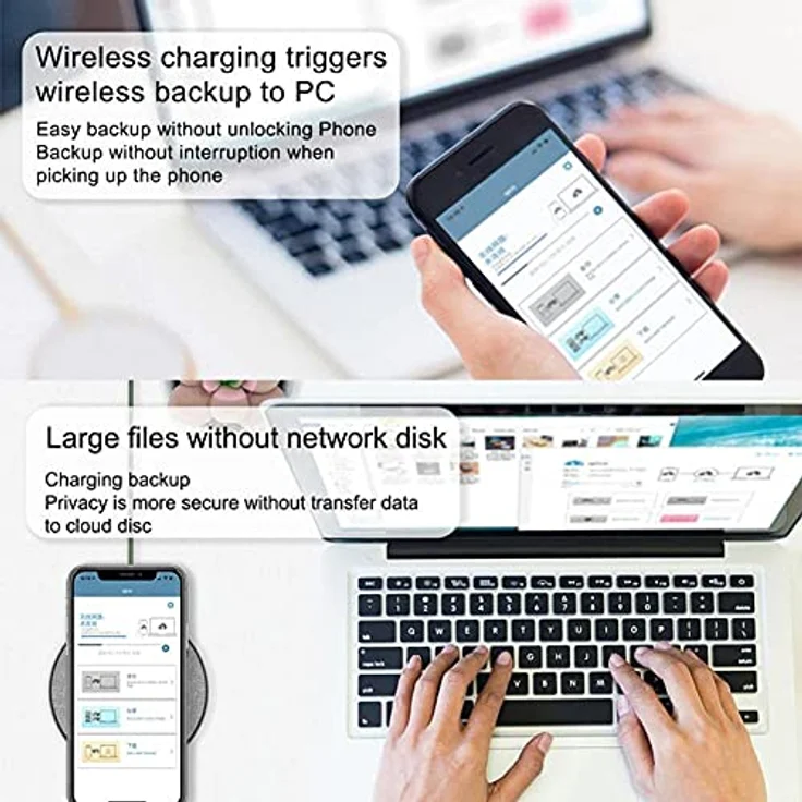 Bolwins L47CS Wireless Charger 2-in-1: Kabelloses Ladegerät mit Datenübertragung für Smartphone und PC – Schnellladung & Videoübertragung – Bild 5