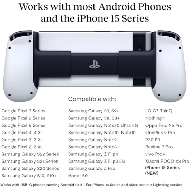 BACKBONE One Mobiler Gaming-Controller für das Android & iPhone 15 Series (USB-C) - PlayStation Edition - Verwandeln Sie Ihr Handy in eine Spielekonsole - Spiele Xbox, PlayStation, PR, Roblox & mehr – Bild 2