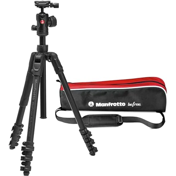 Manfrotto Befree Advanced AS, Camera Tripod, Lever Lock, Compatible with Arca-Swiss, Portable, Compact Travel Tripod Kit, Ball Head, Aluminium Tripod for DSLR, Mirrorless Cameras, Camera Accessories – Bild 1