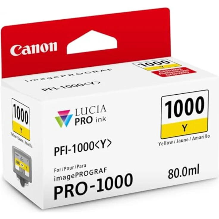 Canon Tintenpatrone PFI-1000 Y gelb yellow - 80 ml ORIGINAL für imagePROGRAF PRO-1000 – Bild 2