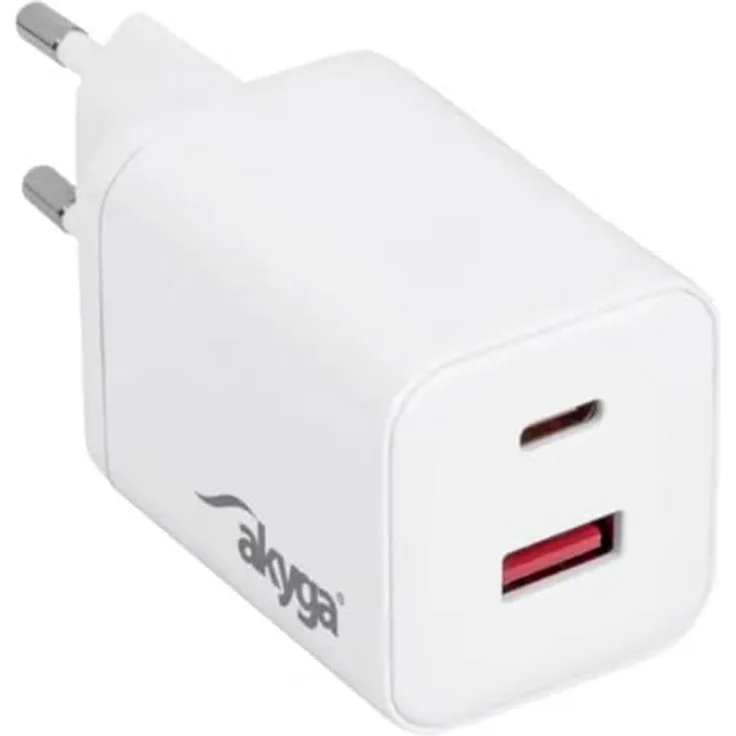 AKYGA AK-CH-28, USB Ladegerät 45 W mit USB-C® und USB-A Anschluss, kompakt und schnellladefähig, Weiß