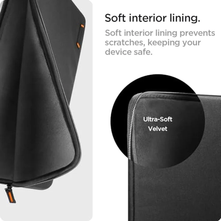 Spigen Basis Laptoptasche für 15-16 Zoll Laptophülle Schlank und Leicht - Kompatibel mit MacBook, HP, Surface, Dell, Lenovo, Asus und Allen 16 Zoll Laptops - Schwarz – Bild 5