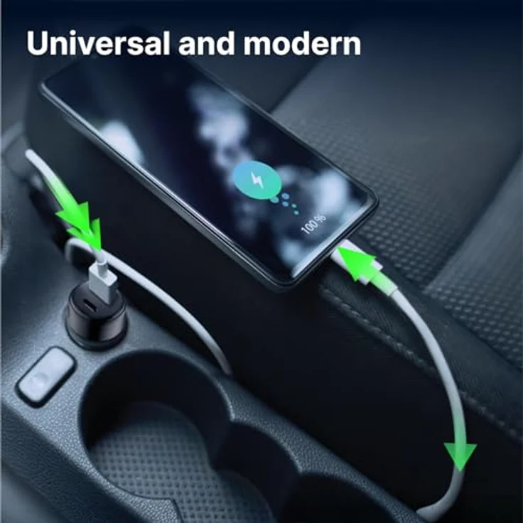 Qualo QRLS-AC-01-32 Recycling Autoladegerät, USB-A / USB-C, 32W, schwarz, mit Schnellladeprotokollen PD und QC, geeignet für PKWs und Lkw – Bild 7