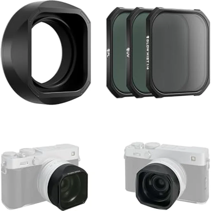 Freewell Magnetische Gegenlichtblende für Fujifilm XF 23 mm F2.8 R WR, inklusive magnetische PL-, UV- und Black Mist 1/4 Filter, gehärtetes Glas, schwarz