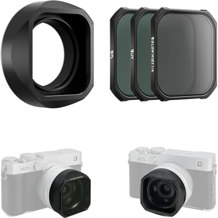 Freewell Magnetische Gegenlichtblende für Fujifilm XF 23 mm F2.8 R WR, inklusive magnetische PL-, UV- und Black Mist 1/4 Filter, gehärtetes Glas, schwarz – Bild 1