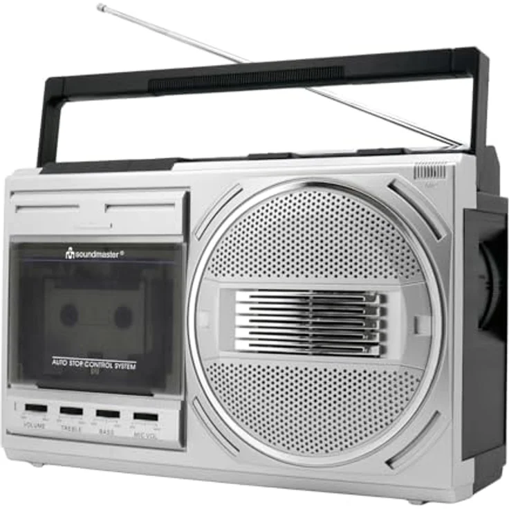 Soundmaster RR20SI, Mono-Radio-Cassette Rekorder mit UKW Tuner und Einzel-Kassettendeck, kompakt und leistungsstark – Bild 3