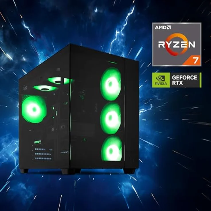 ERAZER Tank X15 High-End Gaming PC, Ryzen 7 7800X3D, GeForce RTX 5070 12 GB GDDR7, 32GB DDR5 RAM, 2TB SSD, Wasserkühlung, Windows 11 Home – Bild 2
