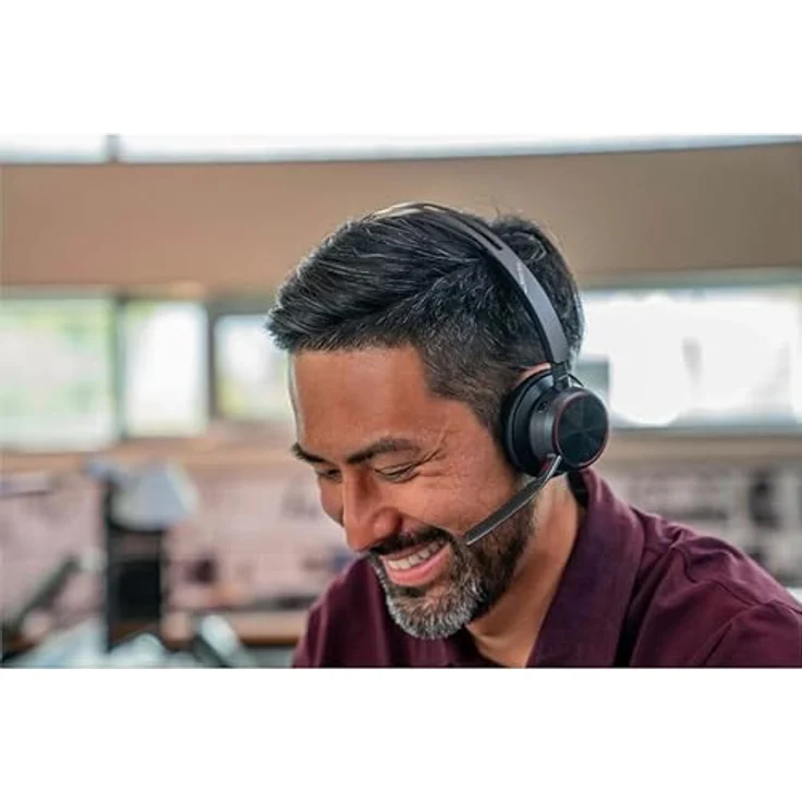 POLY Voyager Focus 2, Stereo Bluetooth On-ear Headset mit bester Audioqualität, Schwarz – Bild 2
