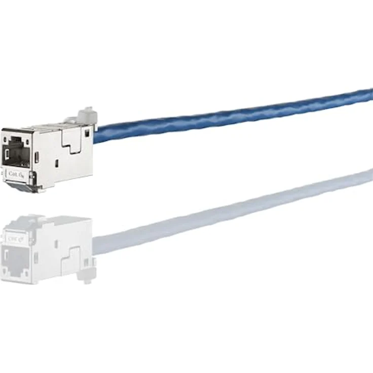 Metz E-DAT modul Cat.6A 8(8) 10 GBit Ethernet 130910I, Modular-Stecker, silber (VPE 12 Stück) – Bild 2
