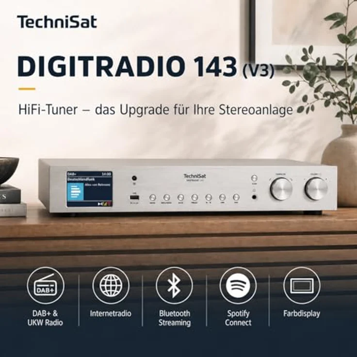 TechniSat DIGITRADIO 143 (V3), Hi-Fi-Komponente mit DAB+ und Internetradio-Funktionalität, USB-Abspielmöglichkeiten – Bild 4