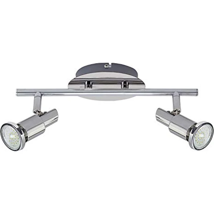 Trango 2-flammig 2890-028 LED Deckenleuchte *OSCAR* in Chrom-Optik inkl. 2x 3 Watt GU10 LED Leuchtmittel, schwenkbar und drehbar - Preisvergleich – Bild 2