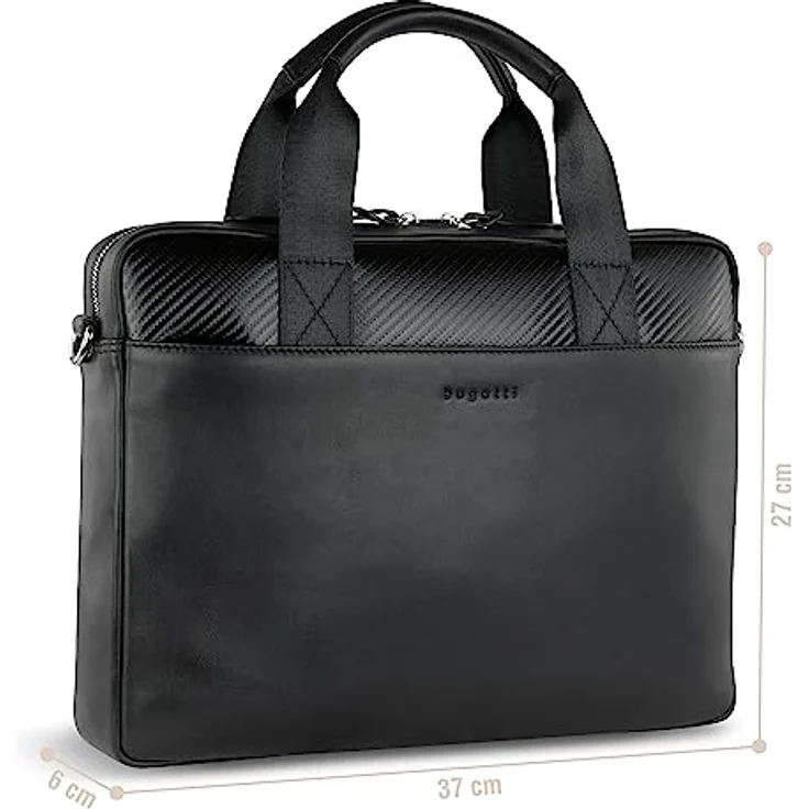 Bugatti Aktentasche COMET BAGS (15"), Notebooktasche, Schwarz, aus 100 % Rindleder, mit gepolstertem Notebookfach - Preisvergleich – Bild 2