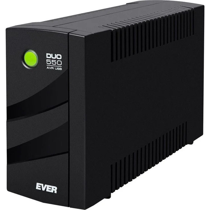 Ever DUO 550 AVR, Line-Interaktive USV mit 330 W, 550 VA, 4 Ausgängen, USB, Blei-Säure 5 Ah