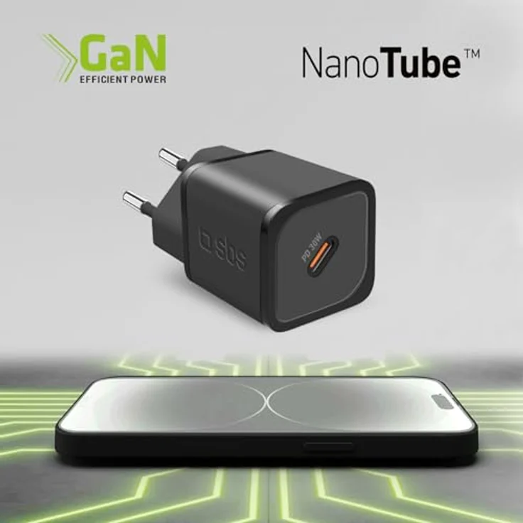 SBS 30W GaN USB-C Ladegerät Power Delivery, kompakt, Schwarz – Bild 10