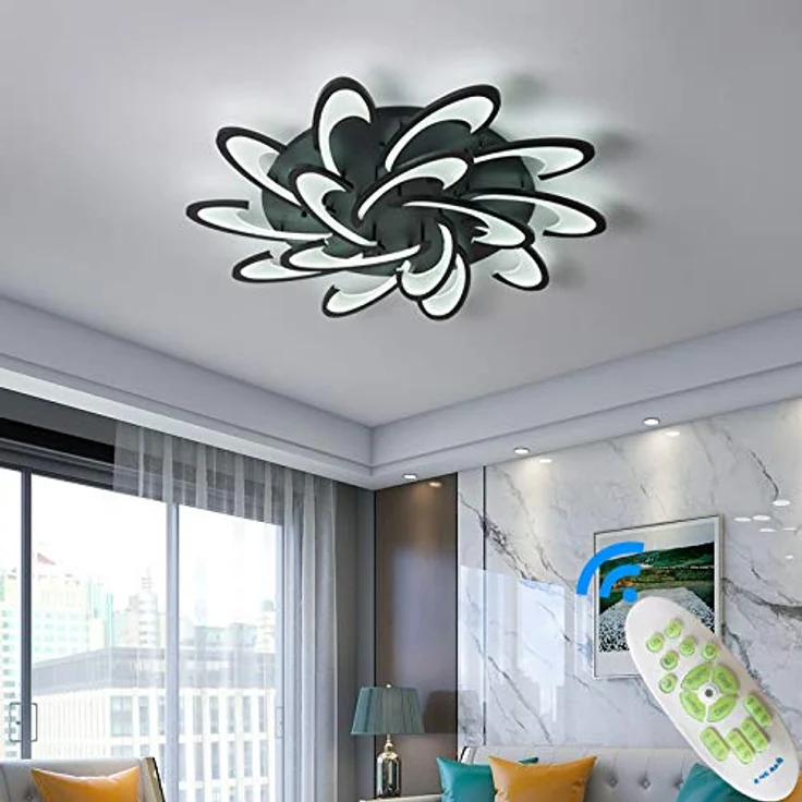 Eurotondisplay LED Deckenleuchte 2127Black-15 Ø 115 mit Fernbedienung, Lichtfarbe/Helligkeit einstellbar, Acryl-Schirm, schwarz lackierter Metallrahmen – Bild 4
