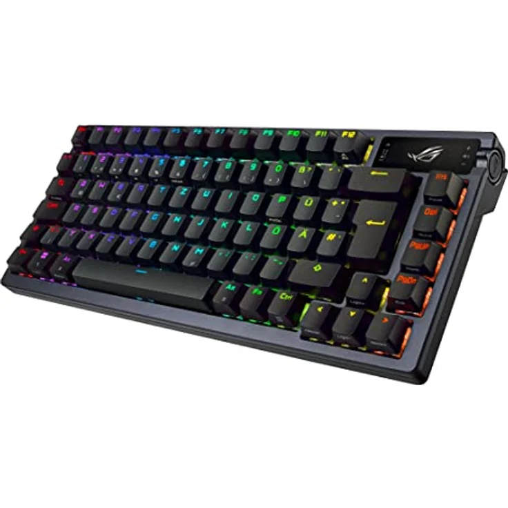 ASUS ROG Azoth RGB Gaming-Tastatur (dt. Layout, 75% Tastaturformfaktor, mechanische ROG NX-Switches, OLED-Display, mit Bluetooth® oder 2,4-GHz-RF Wireless, USB, Windows & MacOS-Modus, schwarz) – Bild 4