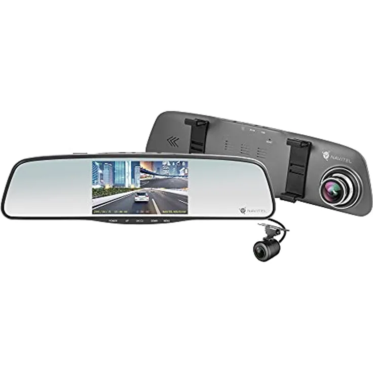 Navitel MR250NV Rückspiegel mit Dual Autokamera 1080P FHD (Touchscreen / 160° Weitwinkel/Nachtsicht/Parkmodus/Loop-Aufnahme/G-Sensor) inkl. 12 Monate Gratis Navigation