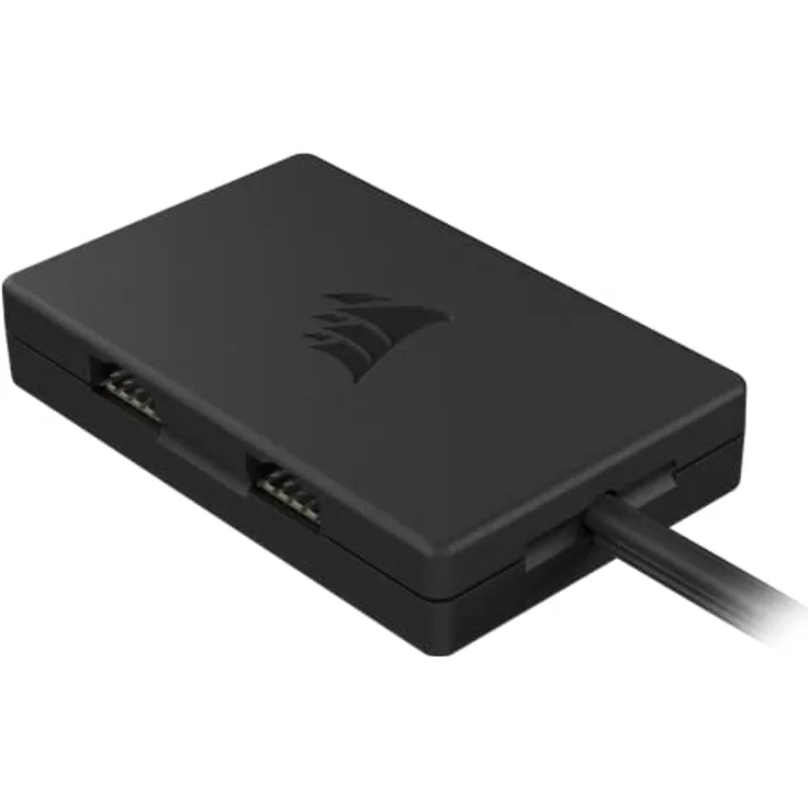 Corsair Interner 4-Port-Hub – 4X USB 2.0-Anschlüsse 9-polig – Einfache Anbringung per Magnet - Kompatibel mit meisten Intel- und AMD-Motherboards - Schwarz