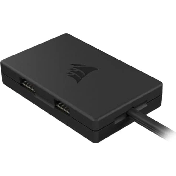 Corsair Interner 4-Port-Hub – 4X USB 2.0-Anschlüsse 9-polig – Einfache Anbringung per Magnet - Kompatibel mit meisten Intel- und AMD-Motherboards - Schwarz – Bild 1