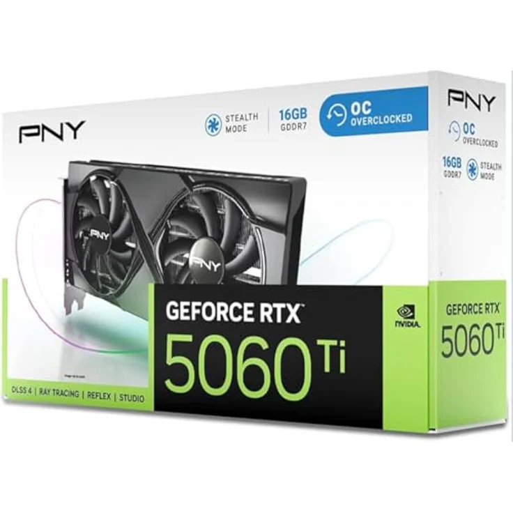 PNY GeForce RTX 5060 Ti, 16GB Overclocked Dual Fan GPU mit DLSS 4 und Ray Tracing Technologien – Bild 2