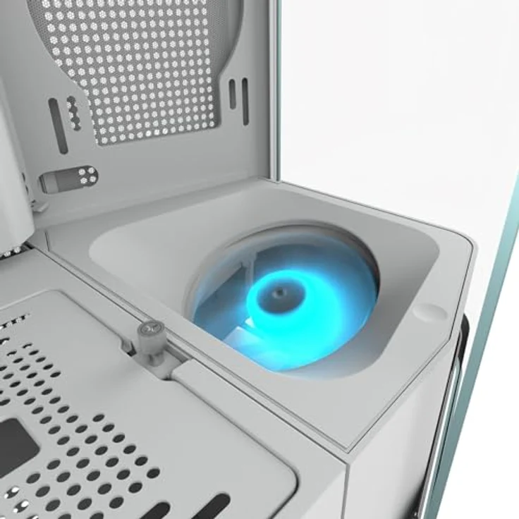 COUGAR FV270 Midi-Tower PC-Gehäuse, gehärtetes Glas, RGB-Beleuchtung, Weiß, für E-ATX-Motherboards – Bild 10