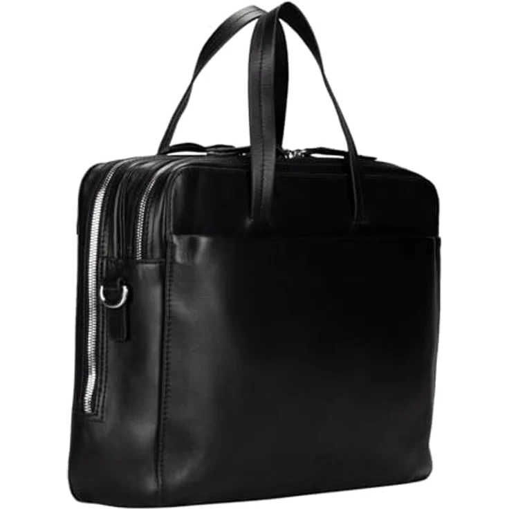 Jost Arva Aktentasche, 100% Leder, 36 cm mit Laptopfach, schwarz – Bild 2