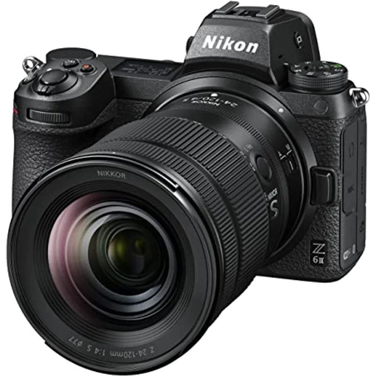 Nikon Z 6II KIT Z 24–120 mm 1:4 S (24,5 MP, 14 Bilder pro Sekunde, Hybrid-AF, 2 EXPEED-Prozessoren, doppeltes Speicherkartenfach, 4K UHD Video mit 10-Bit-HDMI-Ausgabe) Schwarz