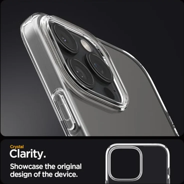 Spigen Liquid Crystal Hülle Kompatibel mit iPhone 16 Pro -Crystal Clear, Transparentes TPU Material, Schutzrand für Display und Kamera, Air Cushion und Mikro Punkt Technologie – Bild 3