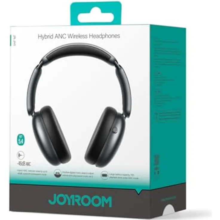 Joyroom J-Head Serie Jr-Jh1 Drahtlose Kopfhörer mit Anc Bluetooth - Schwarz, Hybrid ANC, 120 Stunden Wiedergabe, digitales Einstellrad – Bild 7
