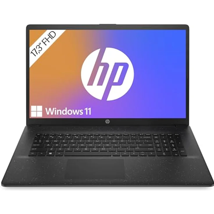 HP Laptop 17,3" FHD, AMD Ryzen 5 7520U, 8GB DDR5 RAM, 512GB SSD, AMD Radeon, Windows 11, QWERTZ, Schwarz, inkl. 25GB Dropbox-Speicher für 12 Monate – Bild 1