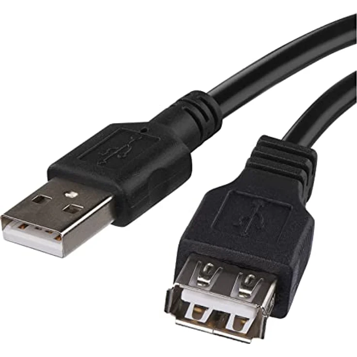 EMOS USB Verlängerungskabel A-Stecker auf A-Buchse, Aufladen und Datenübertragung, 2 m langes Kabel 2.0 USB für Schnelladen und Datenübertragung, High Speed 480 Mbit/s, schwarz – Bild 1