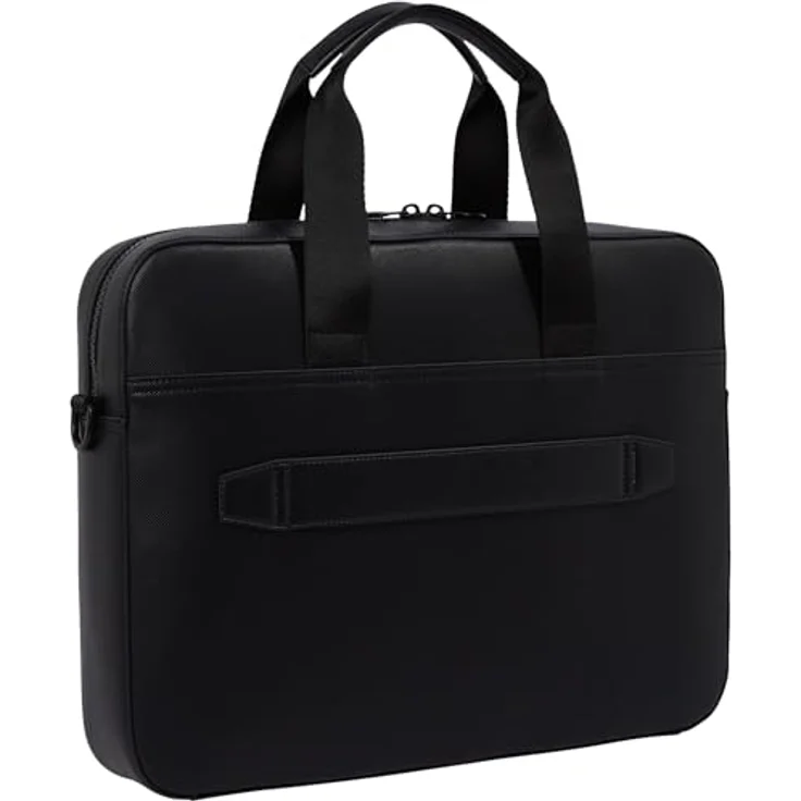 Tommy Hilfiger Laptoptasche TH FOUNDATION COMPUTER BAG, Unisex Geschäftstasche, Umhängetasche, Henkeltasche, schwarz mit farbigen Details – Bild 2