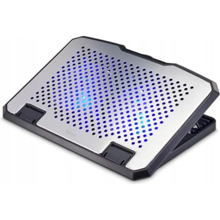 Hama Laptop-Kühler Aluminium, neigbar, leise, 2 Lüfter, bis 40 cm (15,6), SW – Bild 4