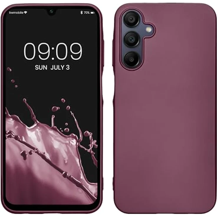kwmobile Case kompatibel mit Samsung Galaxy A15 5G, Silikon Hülle metallisch schimmernd in Metallic Lavendel, rutschfest und reißfest – Bild 1