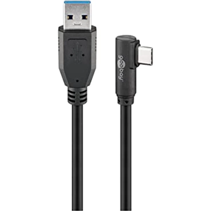 Goobay USB-C(TM) auf USB A 3.0 Kabel 90°, Schwarz, USB-C(TM) auf USB A 3.0 Kabel 90°, Schwarz - USB 3.0-Stecker (Typ A) > USB-C(TM)-Stecker – Bild 2