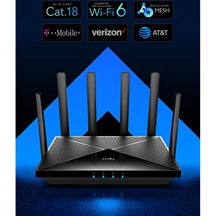 Cudy LT18 AX1800 Gigabit 4G LTE WiFi 6 Modem Router, Dual SIM, Abnehmbare Antennen, OpenVPN, Wireguard, IPv6 – Bild 3
