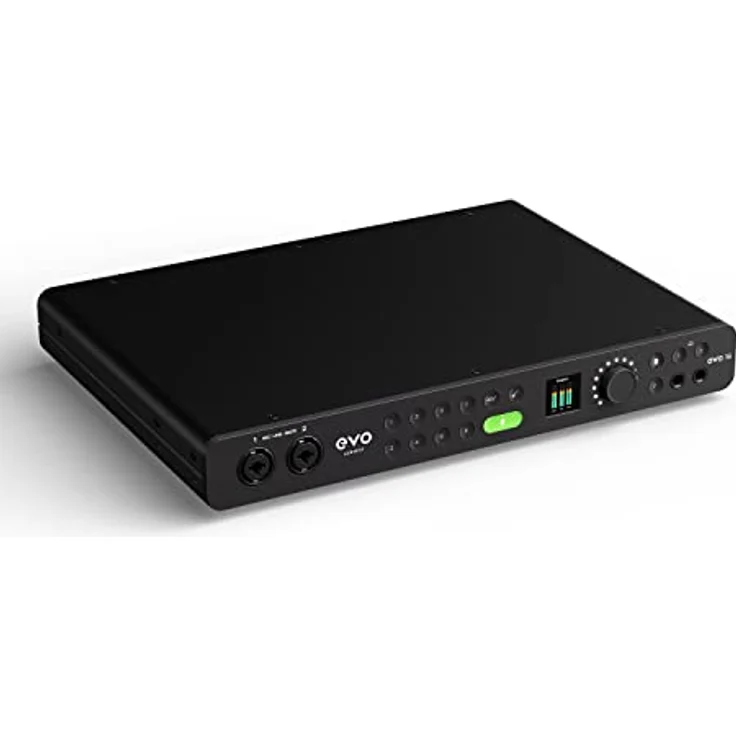 Audient EVO16 Audio Interface mit modernster Wandlertechnologie (24 In/Out, Multichannel Smartgain Funktion, hochauflösendes LC-Display, Audio-Loopback, 8 Mikrofonverstärker, USB-C Anschluss), Schwarz – Bild 1